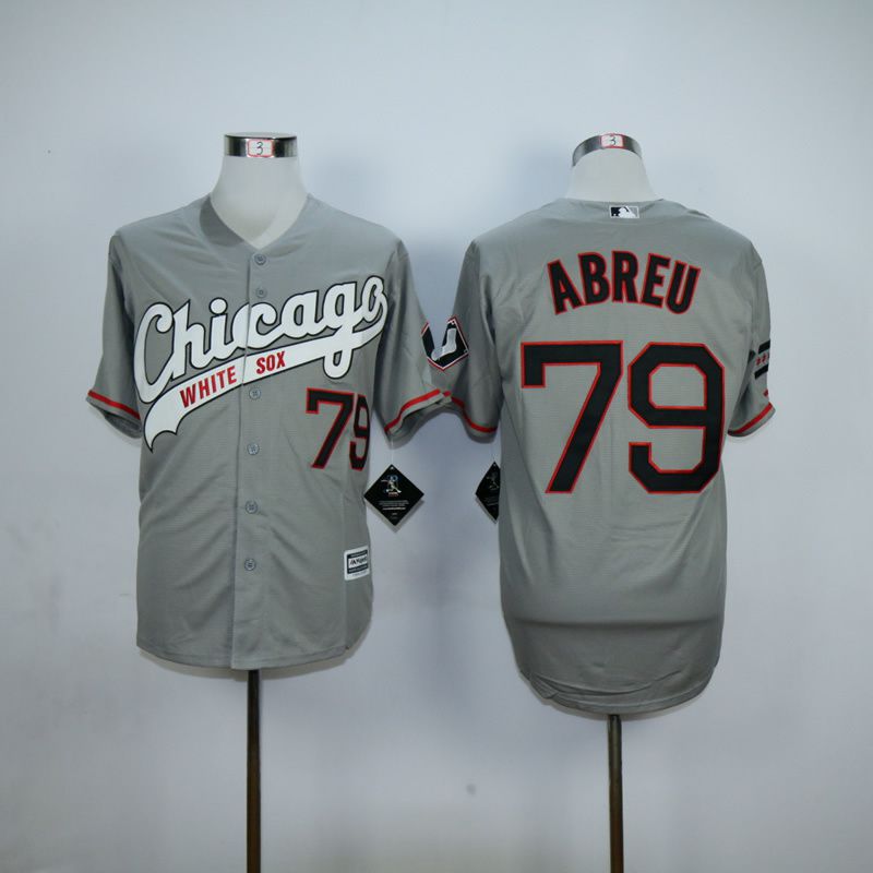 Men Chicago White Sox #79 Abreu Grey MLB Jerseys